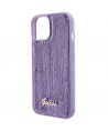 Guess Sequin Script Metal case for iPhone 15 - purple