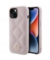 Guess Quilted Metal Logo case for iPhone 15 - pink