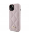 Guess Quilted Metal Logo case for iPhone 15 - pink