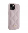 Guess Quilted Metal Logo case for iPhone 15 - pink
