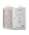 Guess Quilted Metal Logo case for iPhone 15 - pink