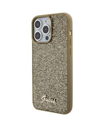 Guess Disco Metal Script case for iPhone 15 Pro Max - gold