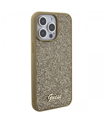 Guess Disco Metal Script case for iPhone 15 Pro Max - gold