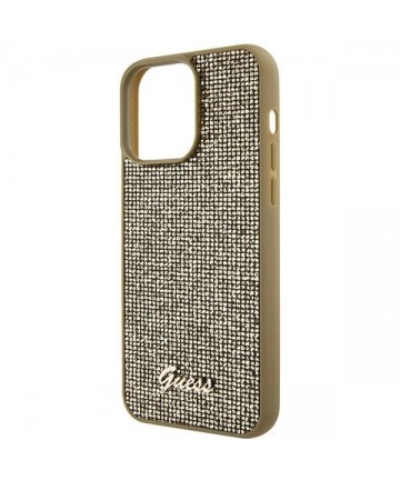 Guess Disco Metal Script case for iPhone 15 Pro Max - gold