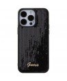Guess Sequin Script Metal case for iPhone 15 Pro Max - black