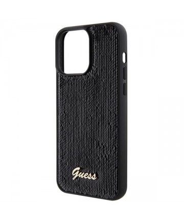 Guess Sequin Script Metal case for iPhone 15 Pro Max - black