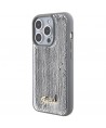 Guess Sequin Script Metal case for iPhone 15 Pro Max - silver