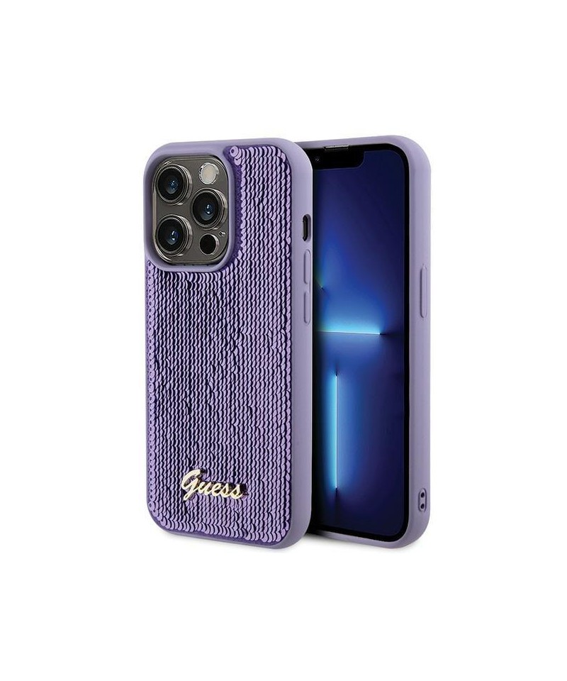 Guess Sequin Script Metal case for iPhone 15 Pro Max - purple - B2B  wholesaler.hurtel.com