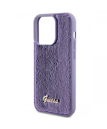 Guess Sequin Script Metal case for iPhone 15 Pro Max - purple
