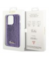 Guess Sequin Script Metal case for iPhone 15 Pro Max - purple