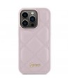 Guess Quilted Metal Logo case for iPhone 15 Pro Max - pink