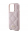 Guess Quilted Metal Logo case for iPhone 15 Pro Max - pink