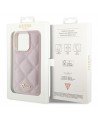 Guess Quilted Metal Logo case for iPhone 15 Pro Max - pink