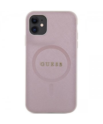 Guess GUHMN61PSAHMCP case for iPhone 11 / Xr - pink Saffiano MagSafe