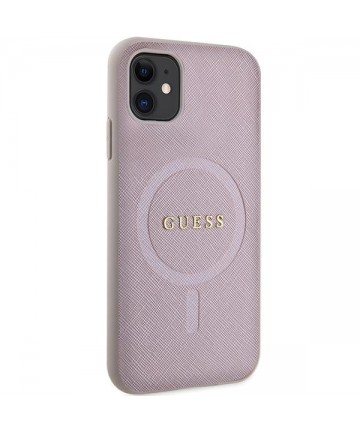 Guess GUHMN61PSAHMCP case for iPhone 11 / Xr - pink Saffiano MagSafe