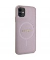 Guess GUHMN61PSAHMCP case for iPhone 11 / Xr - pink Saffiano MagSafe