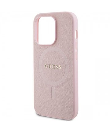 Guess GUHMP14XPSAHMCP case for iPhone 14 Pro Max - pink Saffiano MagSafe
