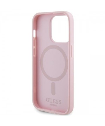 Guess GUHMP14XPSAHMCP case for iPhone 14 Pro Max - pink Saffiano MagSafe