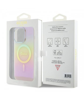 Guess IML Iridescent MagSafe case for iPhone 15 Pro - pink