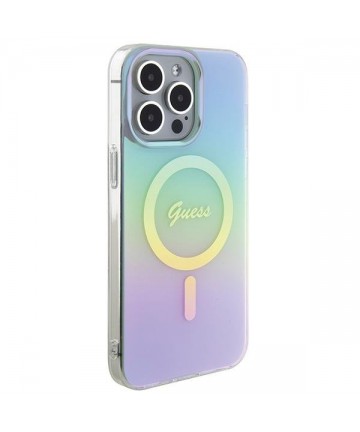Guess IML Iridescent MagSafe case for iPhone 15 Pro - turquoise