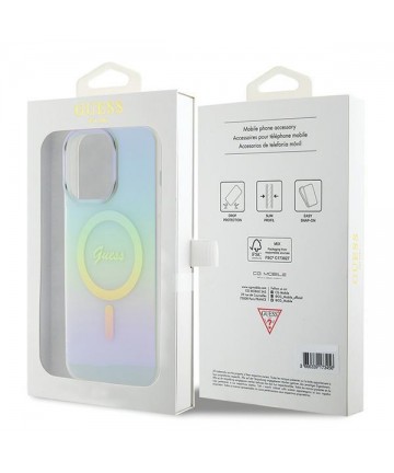 Guess IML Iridescent MagSafe case for iPhone 15 Pro - turquoise