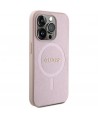 Guess Saffiano MagSafe case for iPhone 15 Pro - pink