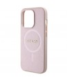 Guess Saffiano MagSafe case for iPhone 15 Pro - pink
