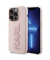 Karl Lagerfeld 3D Rubber Glitter Logo case for iPhone 15 Pro - pink