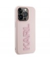 Karl Lagerfeld 3D Rubber Glitter Logo case for iPhone 15 Pro - pink