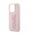 Karl Lagerfeld 3D Rubber Glitter Logo case for iPhone 15 Pro - pink