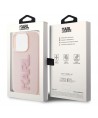 Karl Lagerfeld 3D Rubber Glitter Logo case for iPhone 15 Pro - pink