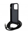 Karl Lagerfeld Crossbody Saffiano Metal Pin Karl & Choupette case for iPhone 15 Pro - black
