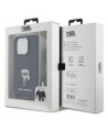 Karl Lagerfeld Crossbody Saffiano Monogram Metal Pin Karl & Choupette Case for iPhone 15 Pro - Black