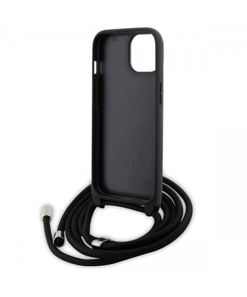 Karl Lagerfeld Crossbody Saffiano Metal Pin Karl & Choupette case for iPhone 15 Plus - black