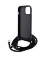 Karl Lagerfeld Crossbody Saffiano Metal Pin Karl & Choupette case for iPhone 15 Plus - black
