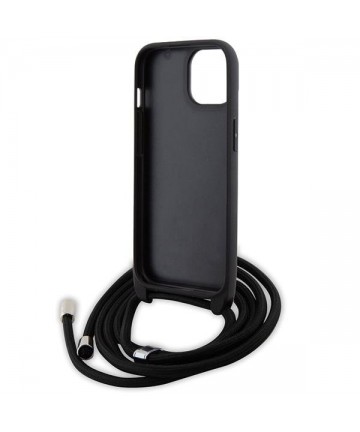 Karl Lagerfeld Crossbody Saffiano Metal Pin Karl & Choupette case for iPhone 15 - black