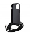 Karl Lagerfeld Crossbody Saffiano Metal Pin Karl & Choupette case for iPhone 15 - black