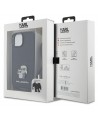 Karl Lagerfeld Crossbody Saffiano Metal Pin Karl & Choupette case for iPhone 15 - black