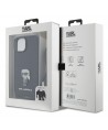 Karl Lagerfeld Crossbody Saffiano Monogram Metal Pin Karl & Choupette Case for iPhone 15 - Black