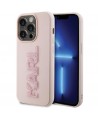 Karl Lagerfeld 3D Rubber Glitter Logo case for iPhone 15 Pro Max - pink