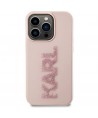 Karl Lagerfeld 3D Rubber Glitter Logo case for iPhone 15 Pro Max - pink