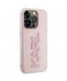 Karl Lagerfeld 3D Rubber Glitter Logo case for iPhone 15 Pro Max - pink