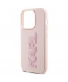 Karl Lagerfeld 3D Rubber Glitter Logo case for iPhone 15 Pro Max - pink