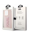 Karl Lagerfeld 3D Rubber Glitter Logo case for iPhone 15 Pro Max - pink