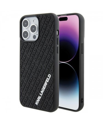 Karl Lagerfeld 3D Rubber Multi Logo case for iPhone 15 Pro Max - black