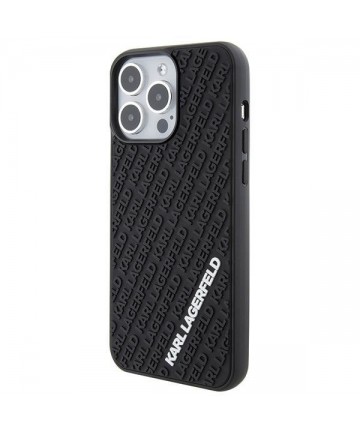 Karl Lagerfeld 3D Rubber Multi Logo case for iPhone 15 Pro Max - black