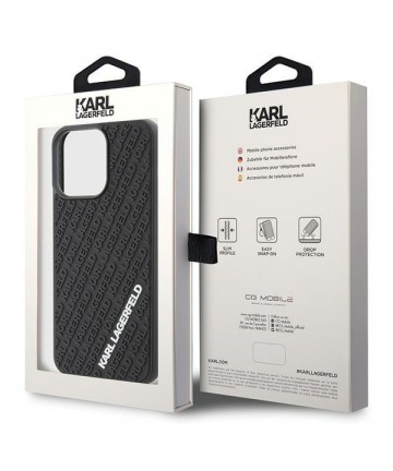Karl Lagerfeld 3D Rubber Multi Logo case for iPhone 15 Pro Max - black