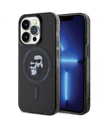 Karl Lagerfeld Karl&Choupette Glitter MagSafe case for iPhone 15 Pro - black