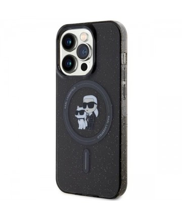 Karl Lagerfeld Karl&Choupette Glitter MagSafe case for iPhone 15 Pro - black