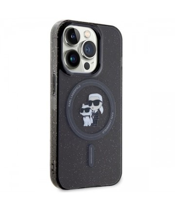 Karl Lagerfeld Karl&Choupette Glitter MagSafe case for iPhone 15 Pro - black
